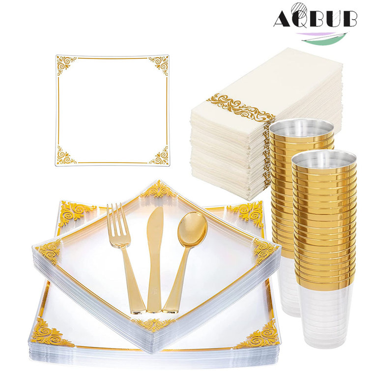 AQUABUBINC Disposable Party Supplies Kit for 20 Guests Wayfair